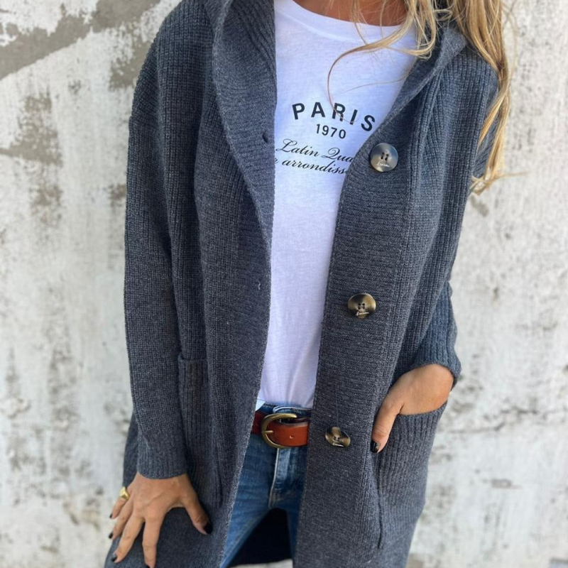 Vanessa™ – Eleganter langer Strickcardigan