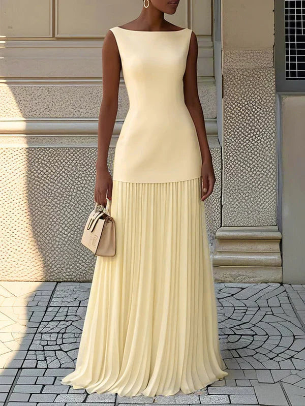 Sunthari – Sleeveless Pleated Long Dress