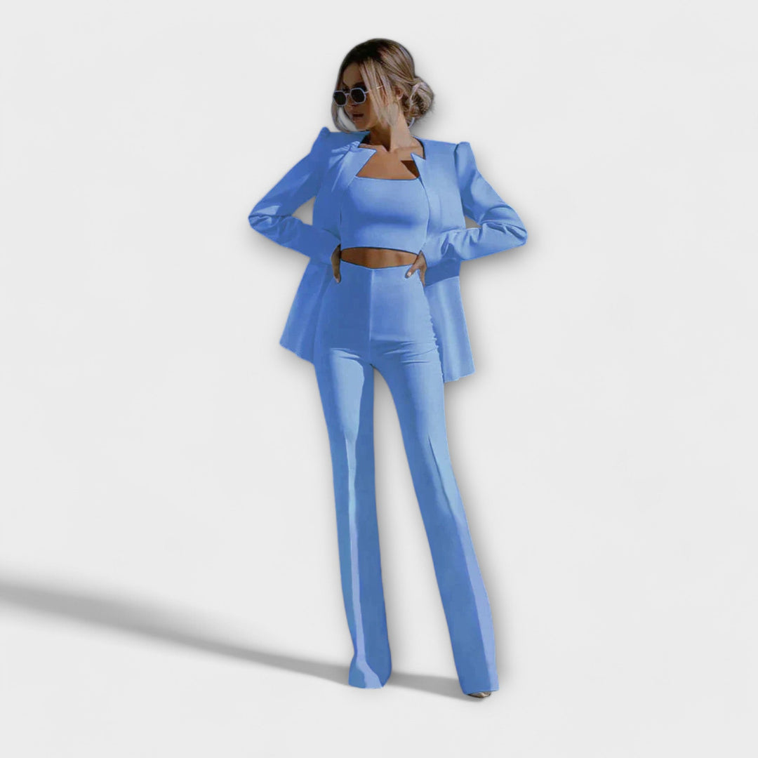 Stylish 3-Piece Set (Blazer, Top, Trousers)